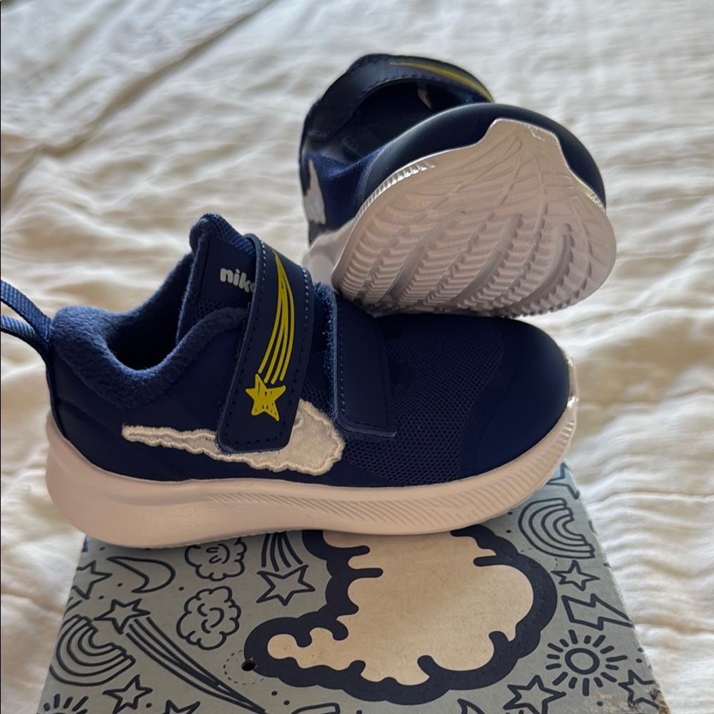 Nike Blue and White Sneakers with Classic Design